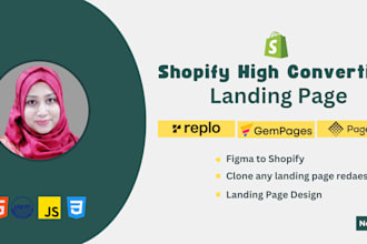 design shopify landing page with replo, pagefly or gempages