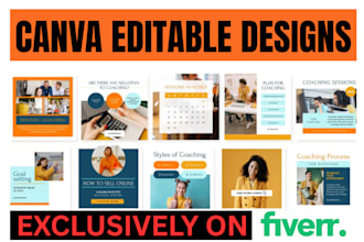 design editable social media posts, pdf, ads, logo,  flyers using canva