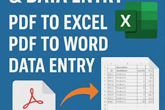 convert pdf files to excel and ms word, do data entry