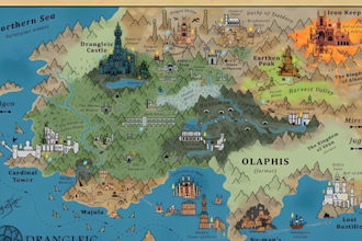 draw fantasy map illustration for novels, dnd, roll20 foundry vtt cartography