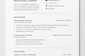 design a professional, modern and ats friendly resume or CV