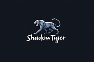 create beautiful shadow tiger mascot logo for your company