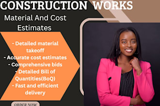 do cost estimation, quantity takeoff, and material take off