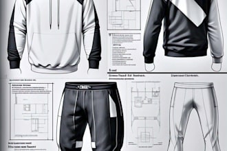 cloth tech pack fashion tech pack fashion design technical 2d drawing production