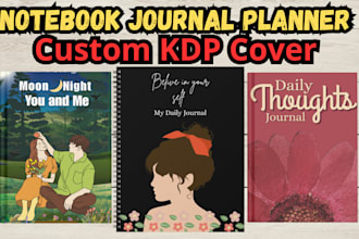 minimalist journal planner notebook cover and interior for KDP