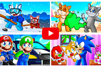 draw cartoon roblox, minecraft thumbnails for youtube