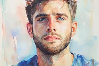 create a watercolor portrait of yourself