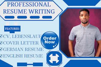 create your german resume and cover letter in english or german, lebenslauf, cv