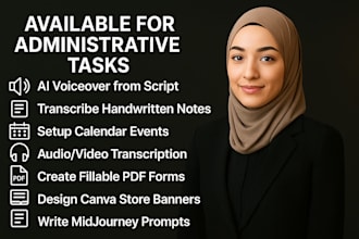 transcribe notes, design banners, fill PDF forms