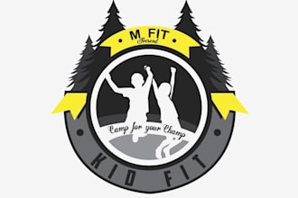 design consulting gym fit presents logo