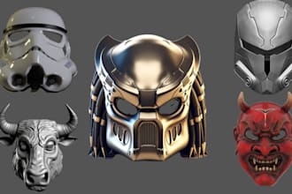 sculpt 3d mask, 3d helmet, cosplay stl file helmet mask model 3d mask helmet
