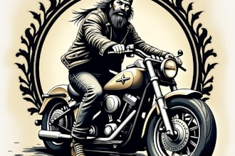design high quality vintage biker motorcycle logo with unlimited revision
