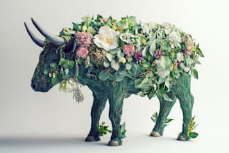 make animal or botanical unique illustration art