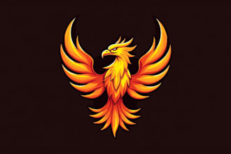 design an awesome flame phoenix mascot logo with express delivery
