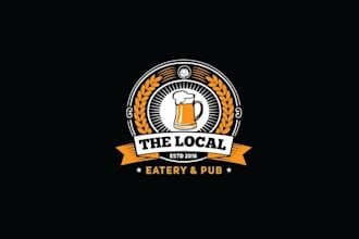 design classic local eatery and pub logo