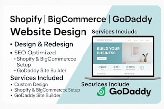 design bigcommerce and shopify website design redesign godaddy website