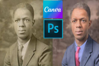 professionally restore your old photos using canva and adobe photoshop