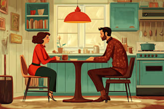 create retro vintage illustration for t shirt print designs