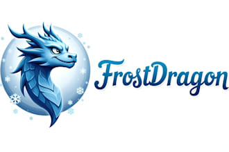 design outstanding frost dragon mascot logo for you in 12 hours