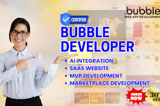 build a web application, ai integration, saas, mvp using bubble io