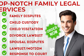 provide divorce settlement, child support, or family litigation services