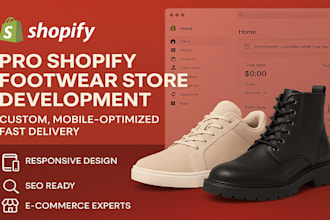 develop pro shopify footwear store, shoe store, sneaker store, footwear website
