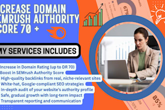 increase domain rating semrush authority score from 0 to 70 using SEO