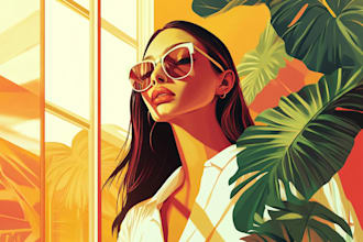 create vintage retro style design and illustration for you