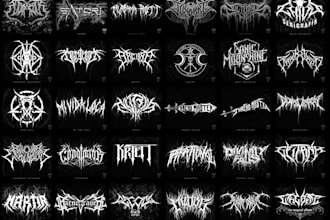 draw extreme death metal logo design for your needs