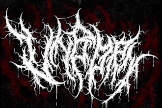 create trippy stoner doom psychedelic metal band logo design