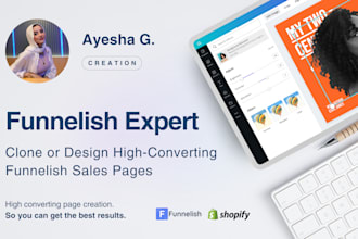 create, clone, or redesign funnelish advertorial and sales pages