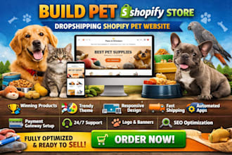 build pet shopify store dropshipping shopify pet website