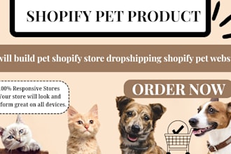 build pet shopify store dropshipping shopify pet website