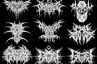 design text logo for dj metal band or any music podcast