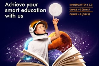 design a creative and modern logo for schools, kindergartens
