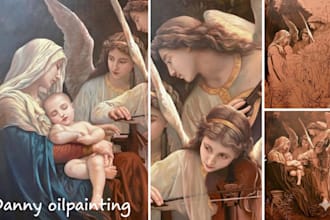 paint an oil replica of any painting with free shipping