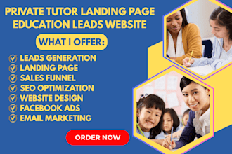 design private tutor landing page generate sat act tutoring home tuition leads