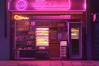 design a amazing quality cyberpunk city, scifi art for you