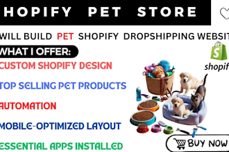build shopify pet store design automated dropshipping website