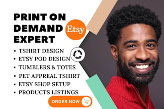 design trendy etsy pod tshirts, tumblers, totes, and pet apparel, tshirt store