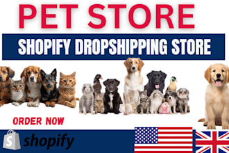 build automated shopify pet store design dropshipping website