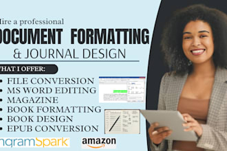 format and design your ms word document, journal book, magazine file conversion