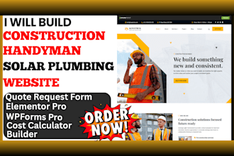 build construction website hvac website solar website handyman website wordpress