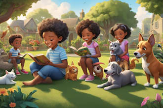 design black african american, white african american 3d children illustration