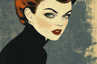 draw retro vintage cartoon illustration