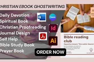 edit proofread ebook ghostwrite christian book prayer journal daily devotion kdp