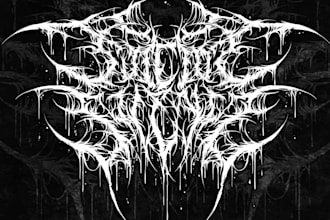 draw a brutal slam, death metal, grindcore, etc logo