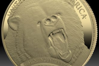 realistic coin model, 3d coin, coin design, coin printing, 3d model