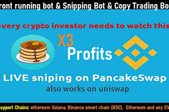 setup automated front running bot for pancake swap with copy trading bot