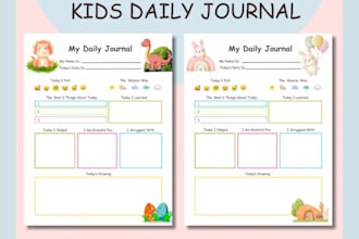 create a personalized gratitude or mindfulness journal for kids